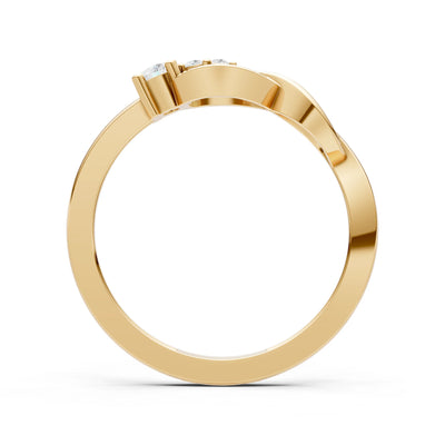 Intertwined Three-Stone Ring