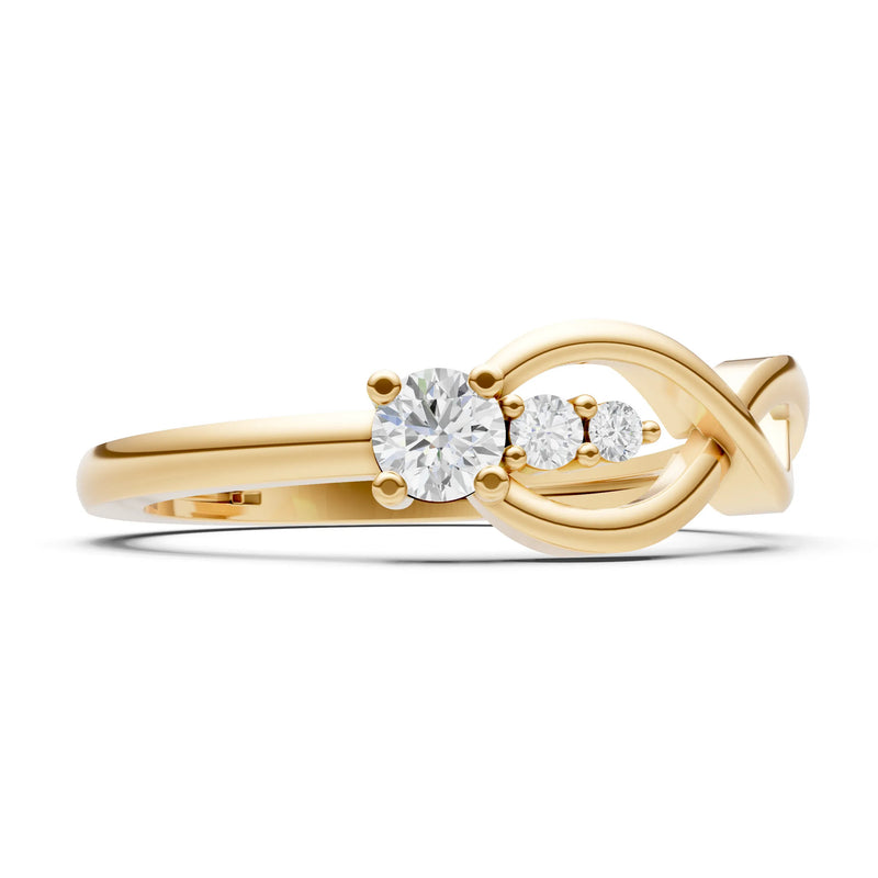 Diamond Intertwined Three-Stone Ring
