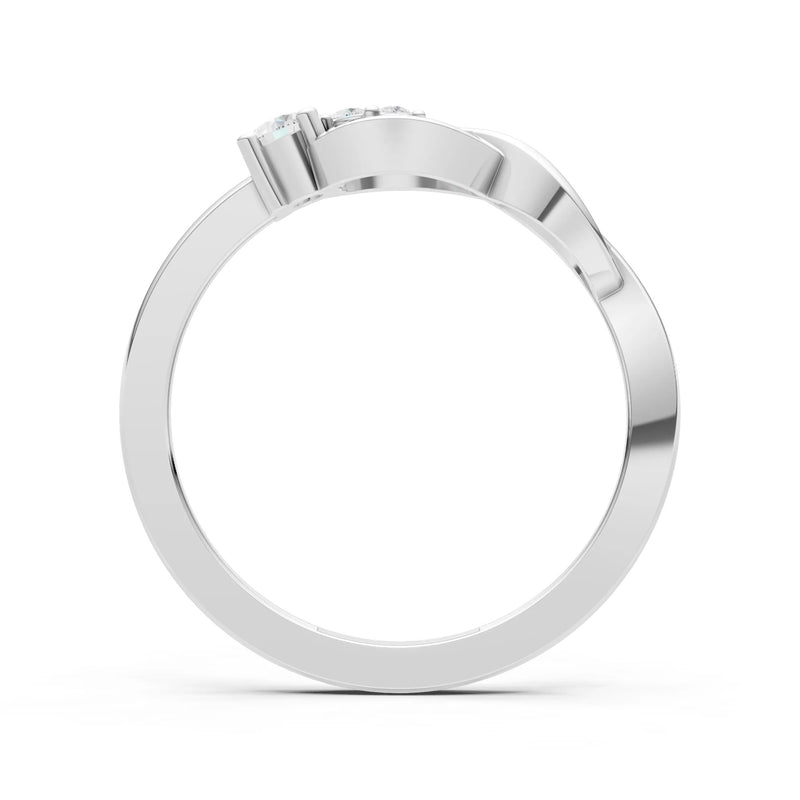 Intertwined Three-Stone Ring