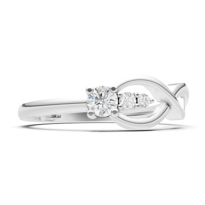 Intertwined Three-Stone Ring