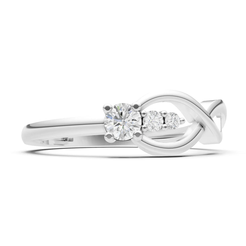 Intertwined Three-Stone Ring