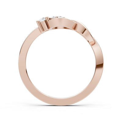 Intertwined Three-Stone Ring