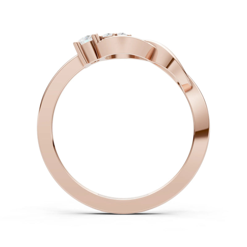 Diamond Intertwined Three-Stone Ring