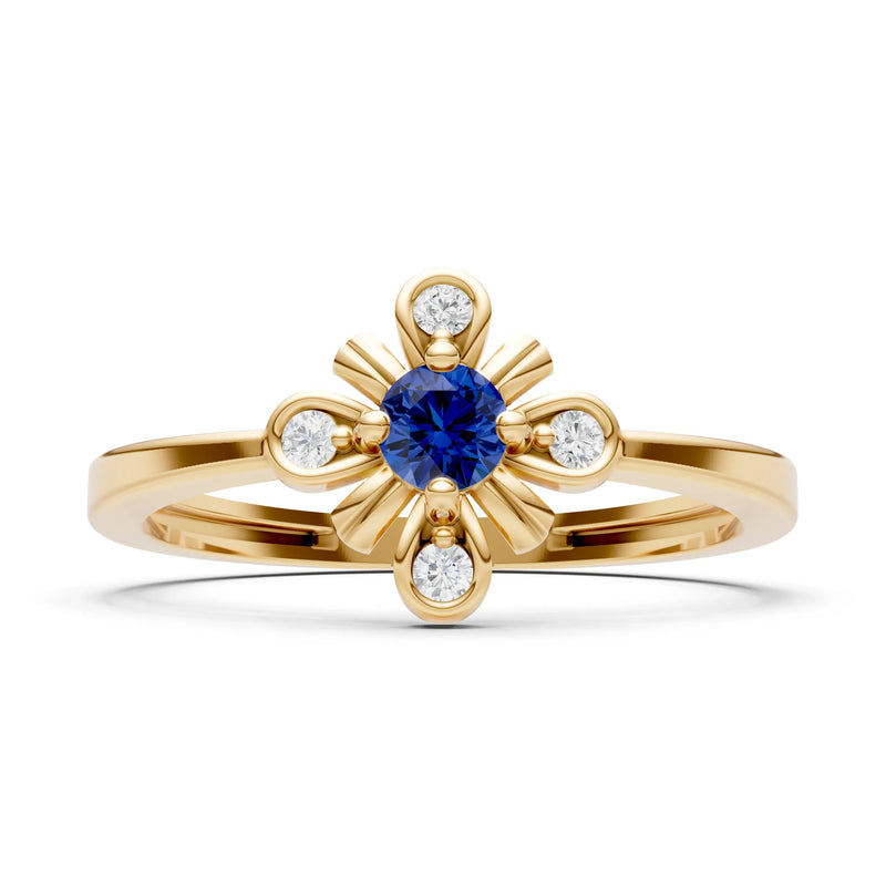 Floral Cluster Nova Bloom Ring - Round