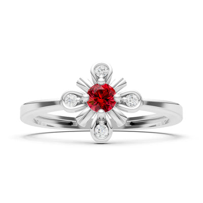 Floral Cluster Nova Bloom Ring - Round