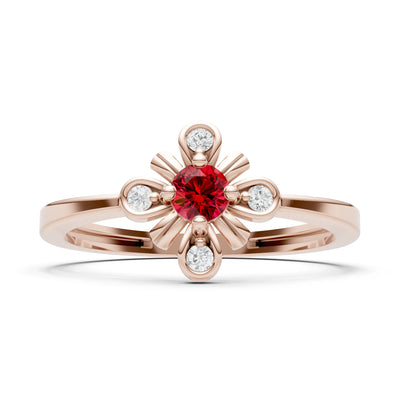 Floral Cluster Nova Bloom Ring - Round