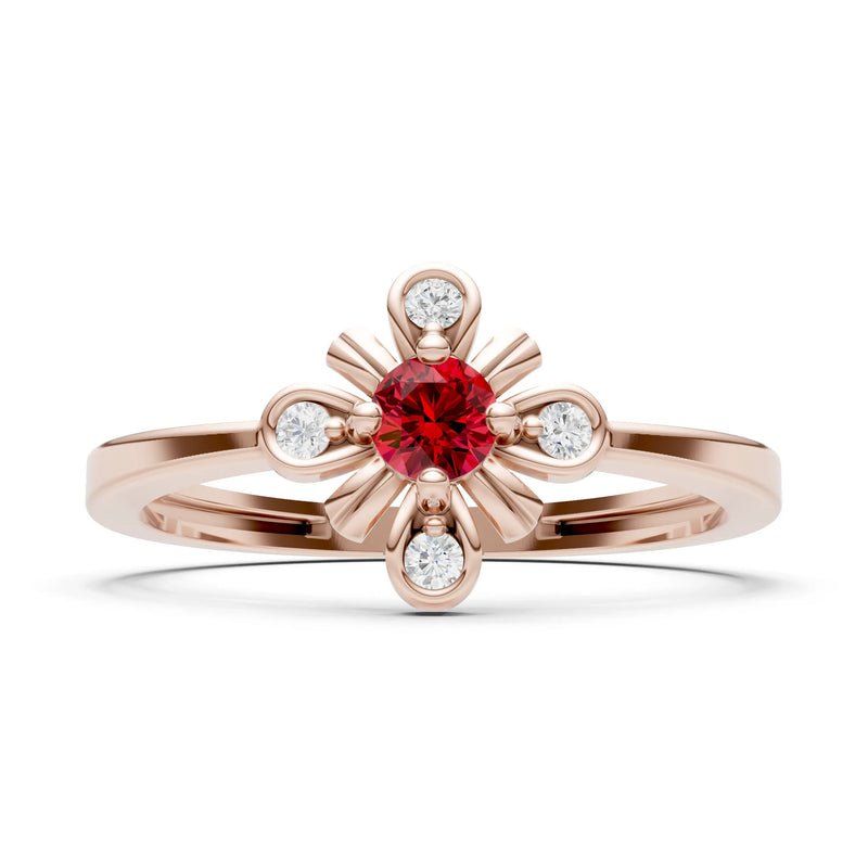 Floral Cluster Nova Bloom Ring - Round