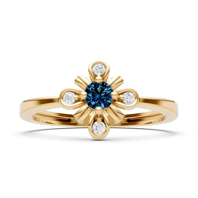 Floral Cluster Nova Bloom Ring - Round