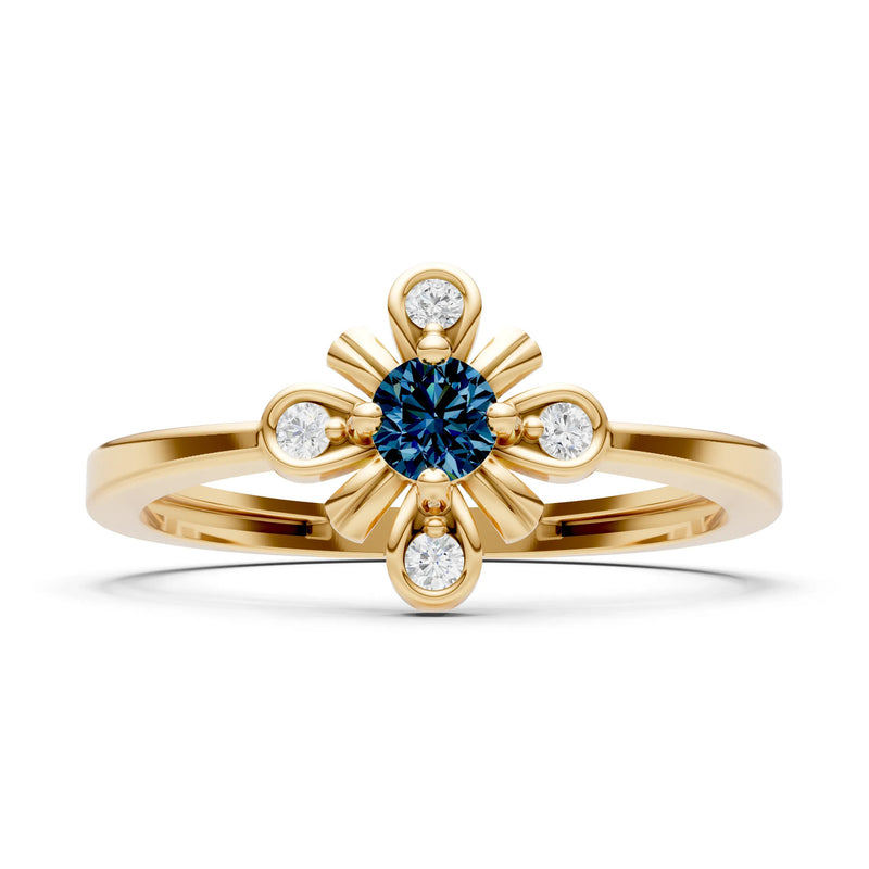 Floral Cluster Nova Bloom Ring - Round