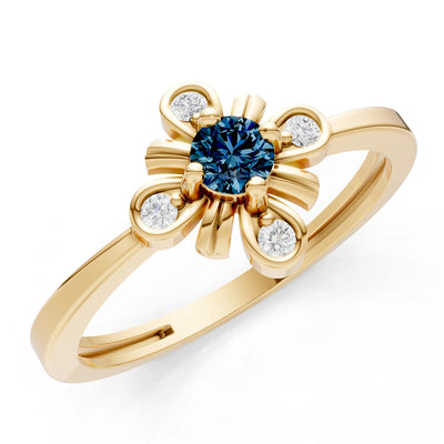 Floral Cluster Nova Bloom Ring - Round
