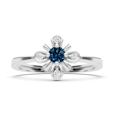 Floral Cluster Nova Bloom Ring - Round