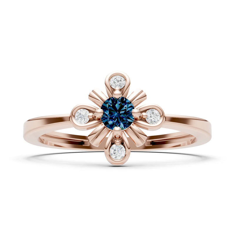 Floral Cluster Nova Bloom Ring - Round