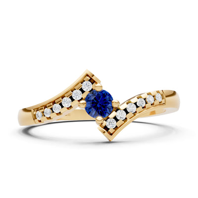 Bypass Accent Tiny Solitaire Ring