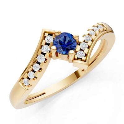 Bypass Accent Tiny Solitaire Ring
