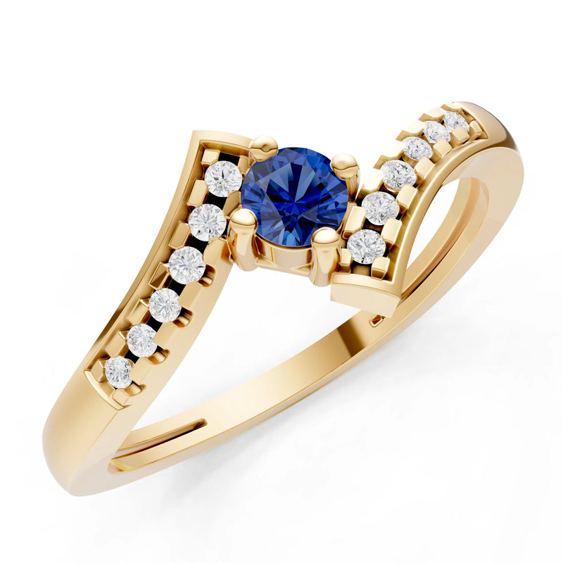 Bypass Accent Tiny Solitaire Ring