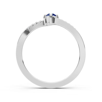 Bypass Accent Tiny Solitaire Ring