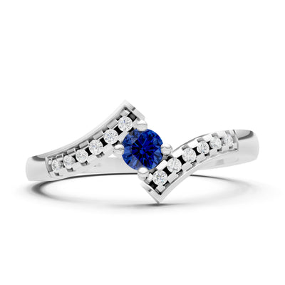 Bypass Accent Tiny Solitaire Ring