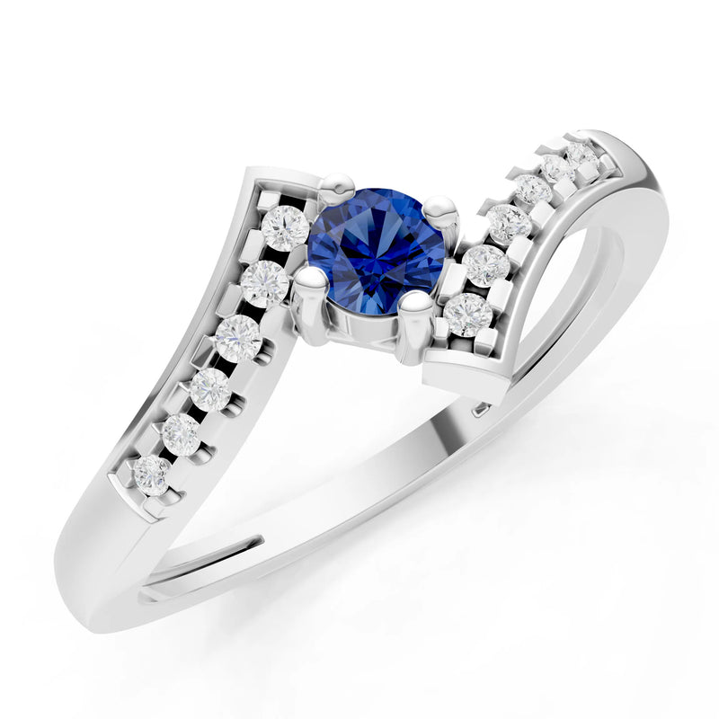 Bypass Accent Tiny Solitaire Ring