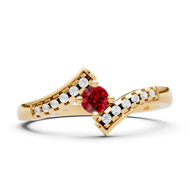 Bypass Accent Tiny Solitaire Ring