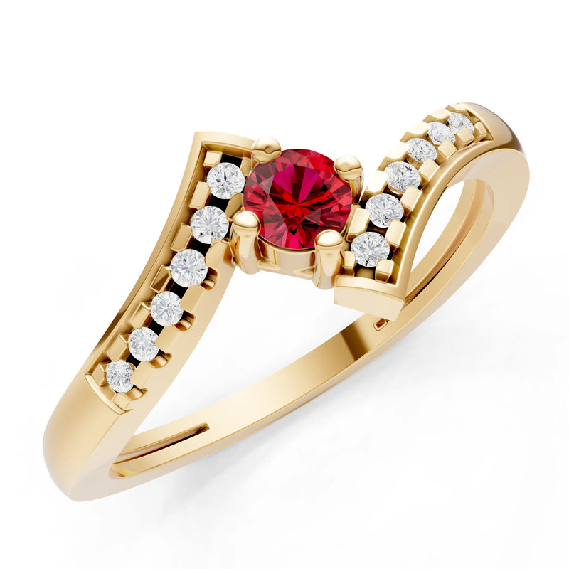 Bypass Accent Tiny Solitaire Ring