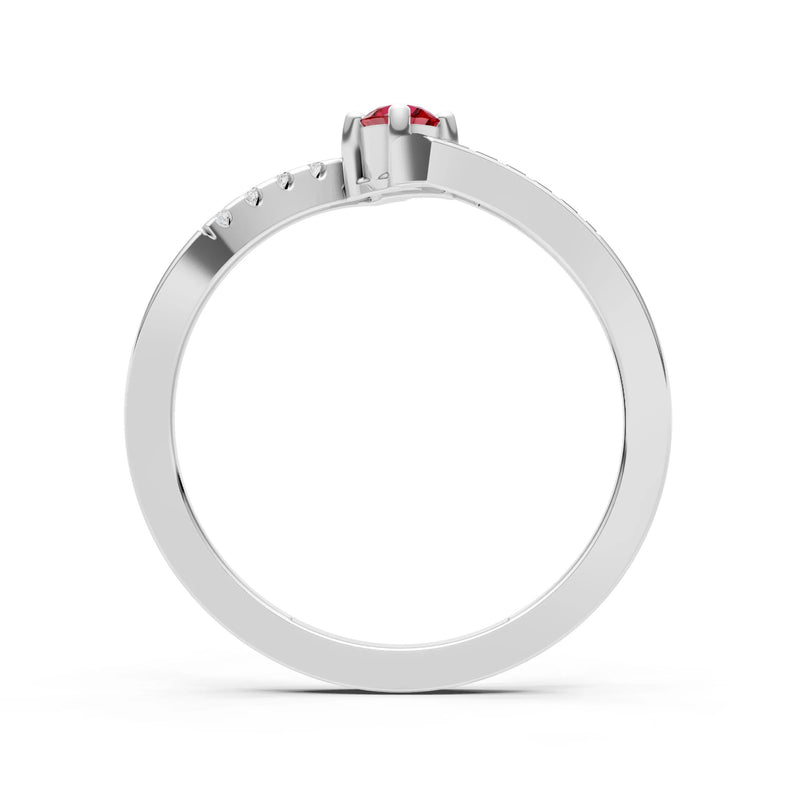 Bypass Accent Tiny Solitaire Ring