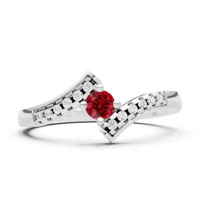 Bypass Accent Tiny Solitaire Ring