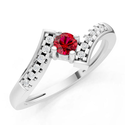 Bypass Accent Tiny Solitaire Ring