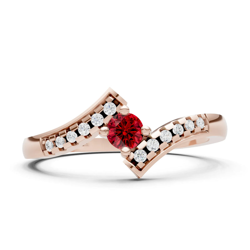 Bypass Accent Tiny Solitaire Ring