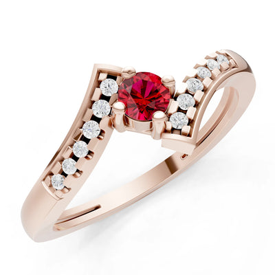 Bypass Accent Tiny Solitaire Ring
