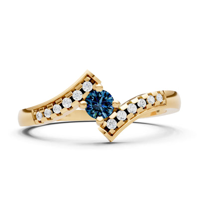 Bypass Accent Tiny Solitaire Ring
