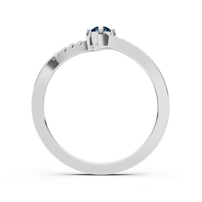 Bypass Accent Tiny Solitaire Ring