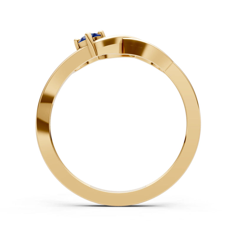 Intertwined Solitaire Lyra Orbit Ring