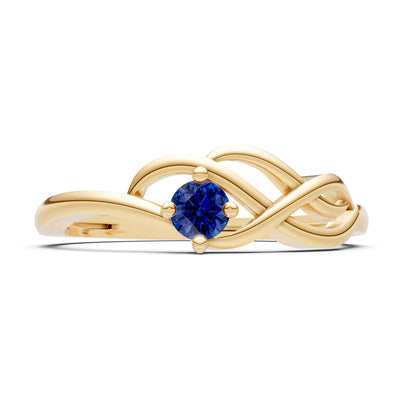 Intertwined Solitaire Lyra Orbit Ring