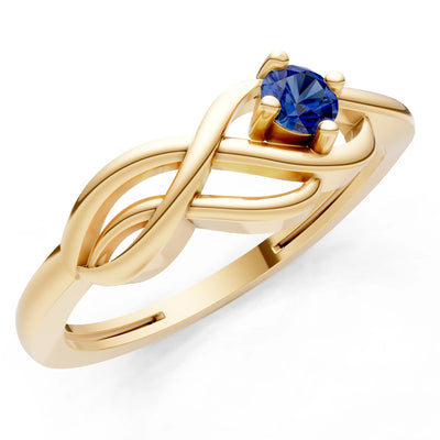 Intertwined Solitaire Lyra Orbit Ring