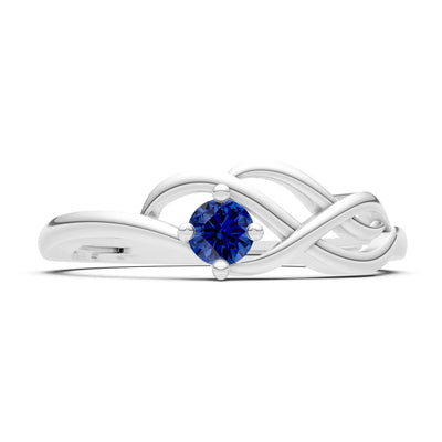 Intertwined Solitaire Lyra Orbit Ring