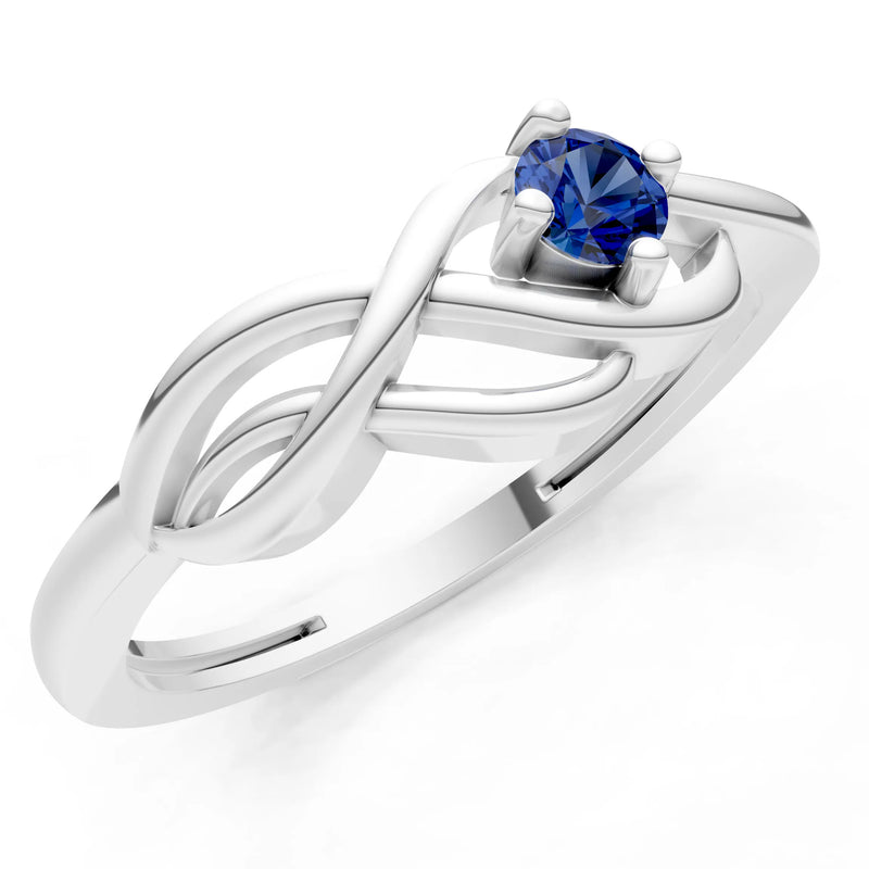 Intertwined Solitaire Lyra Orbit Ring