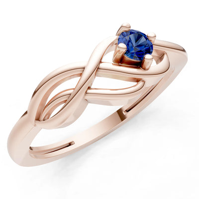 Intertwined Solitaire Lyra Orbit Ring
