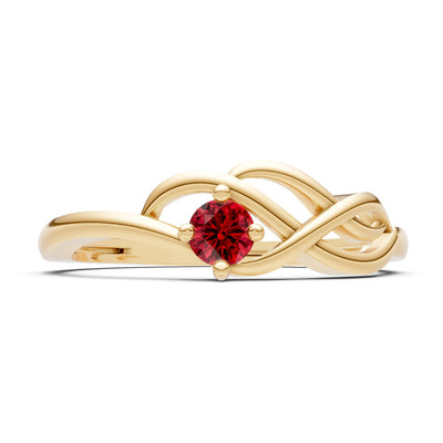 Intertwined Solitaire Lyra Orbit Ring