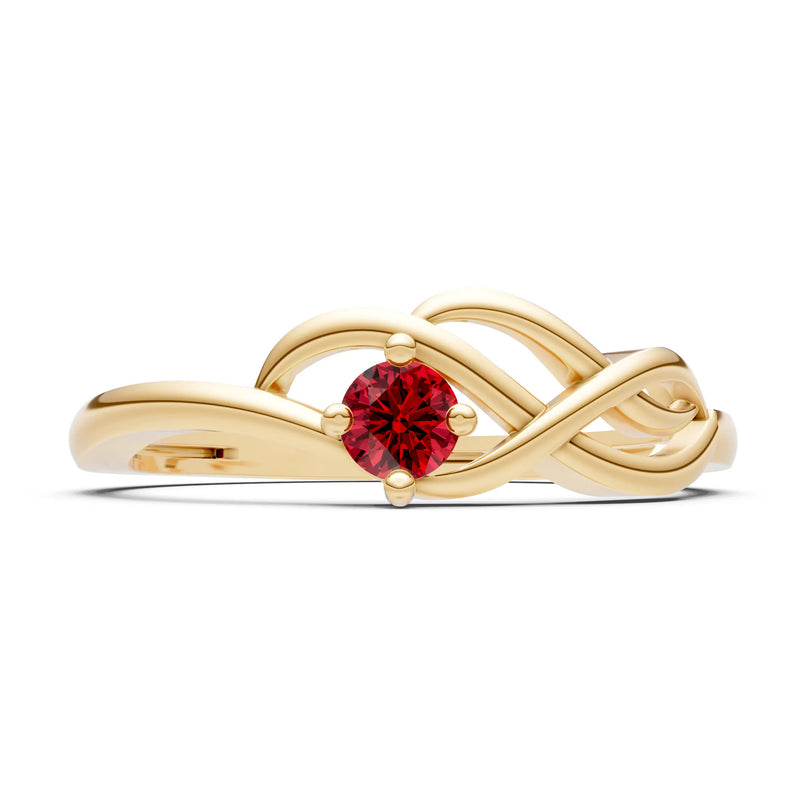 Intertwined Solitaire Lyra Orbit Ring
