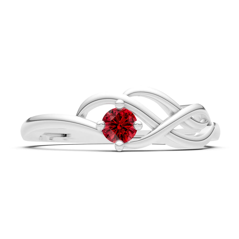 Intertwined Solitaire Lyra Orbit Ring