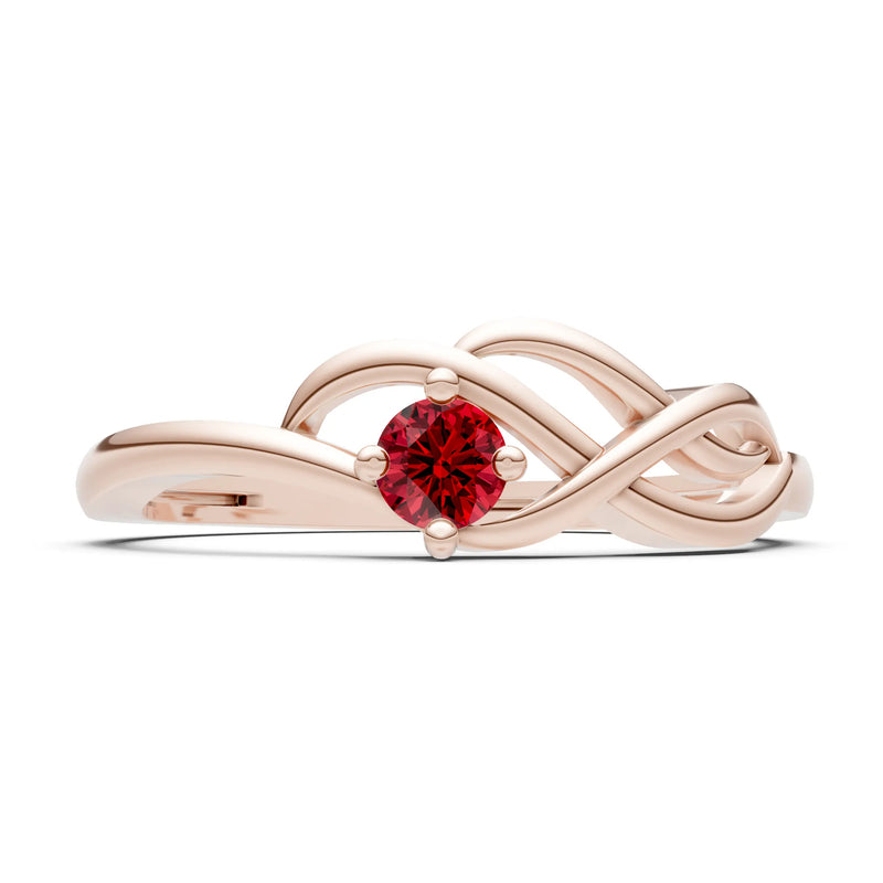 Intertwined Solitaire Lyra Orbit Ring