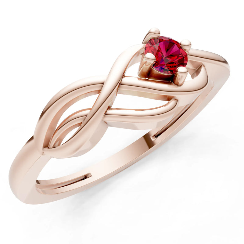Intertwined Solitaire Lyra Orbit Ring