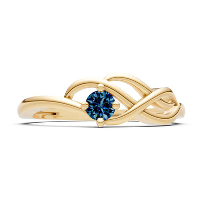 Intertwined Solitaire Lyra Orbit Ring
