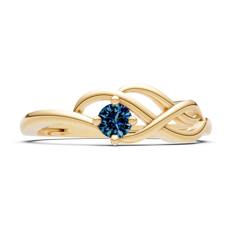 Intertwined Solitaire Lyra Orbit Ring