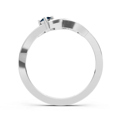 Intertwined Solitaire Lyra Orbit Ring
