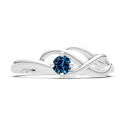 Intertwined Solitaire Lyra Orbit Ring