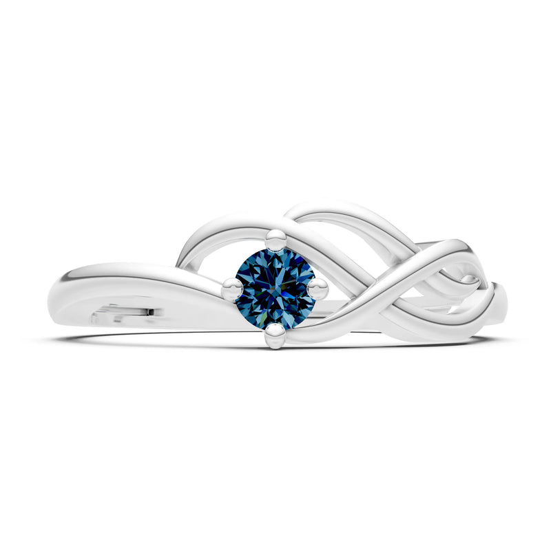 Intertwined Solitaire Lyra Orbit Ring