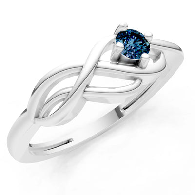 Intertwined Solitaire Lyra Orbit Ring