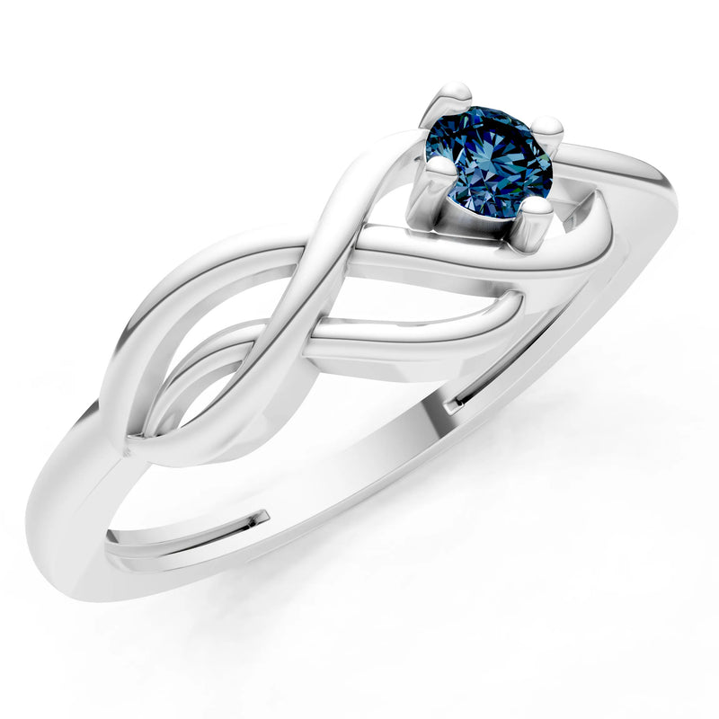 Intertwined Solitaire Lyra Orbit Ring