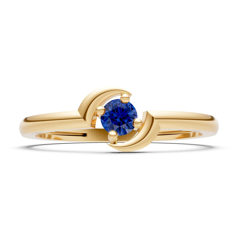 Blue Sapphire Petite Solitaire Orion Ring